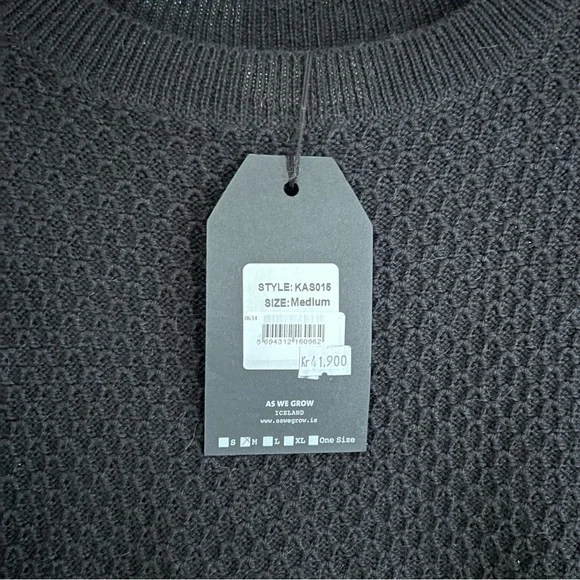 AS WE GROW Black Baby Alpaca Merino Knit Everyday Sweater NWT Sz M - Picture 6 of 9